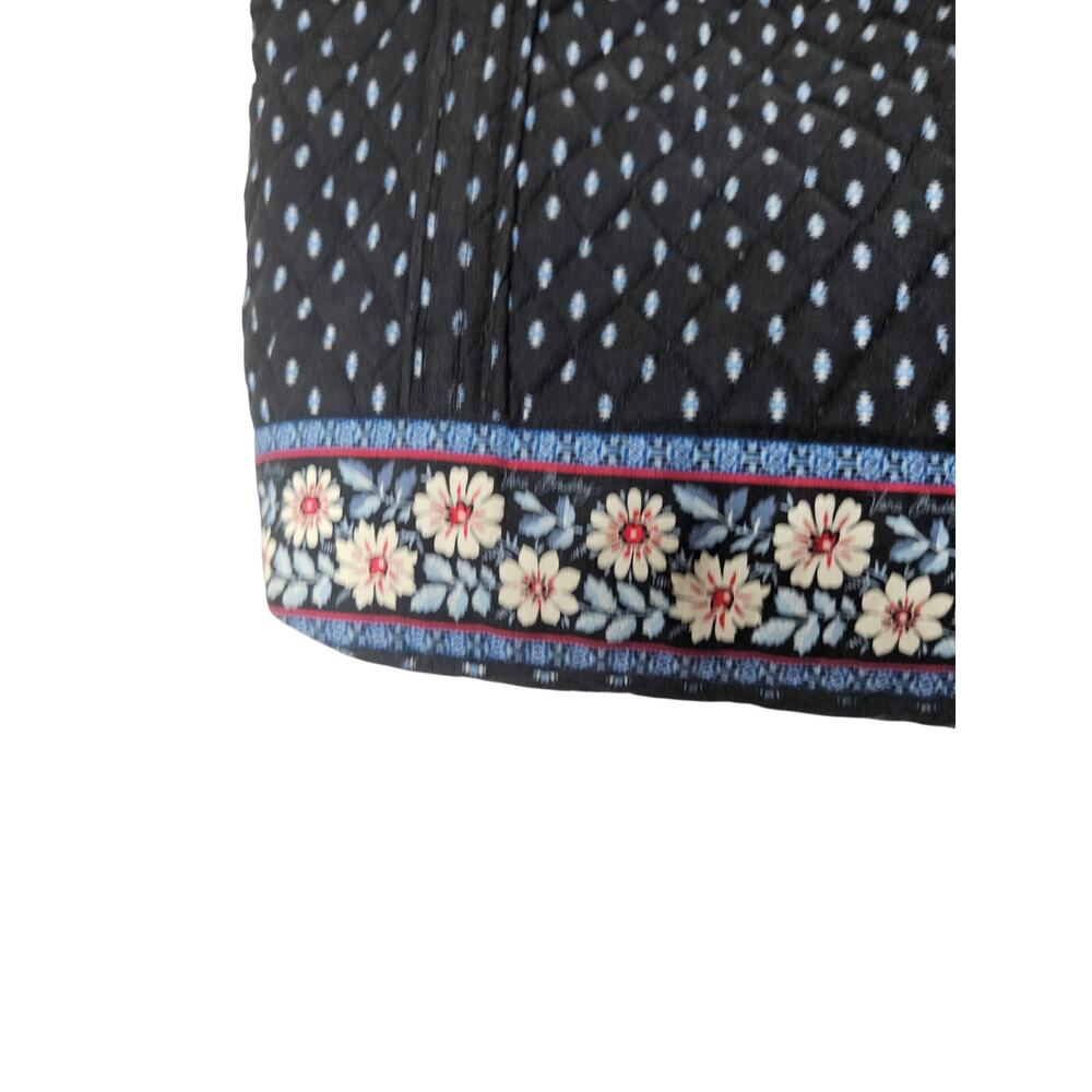 Vintage Y2K Vera Bradley Quilted Cotton Tote Bag Retired Alpine Black Floral - Picture 2 of 5